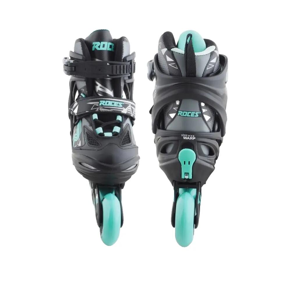 Inline Fitness Skates Moody TIF - Girl's - Adjustable - Black - Green 5/10