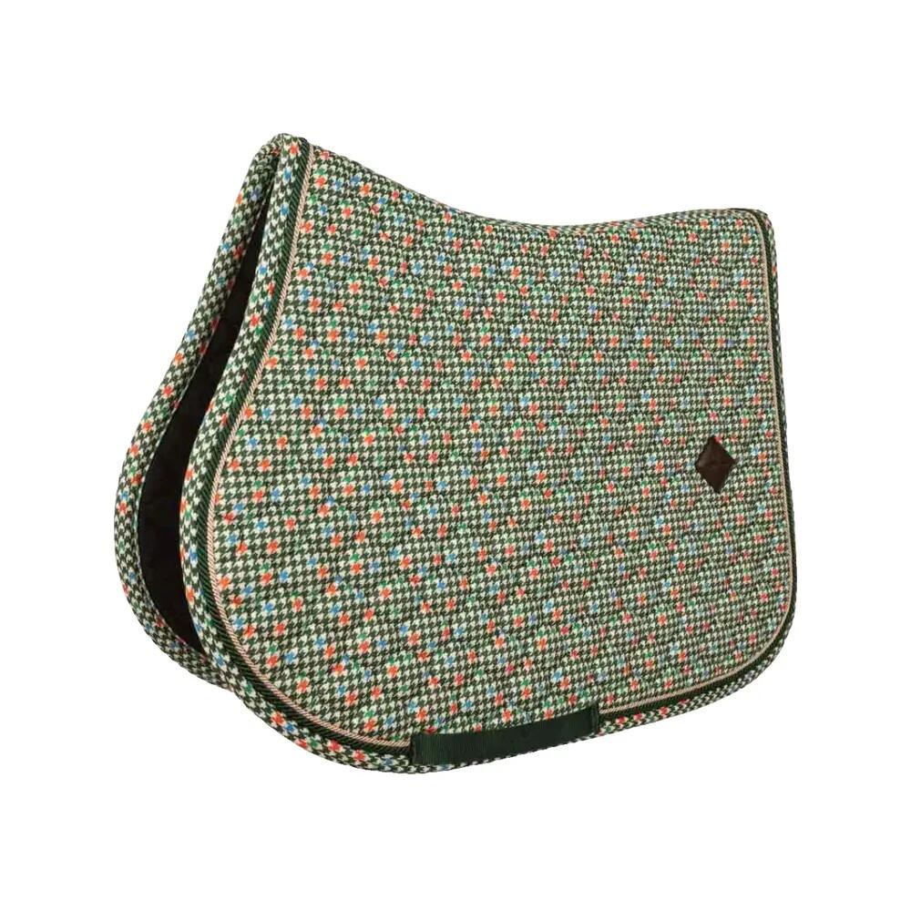 Zadeldoek velvet horse pied de poule donkergroen colorfull jumping 2/5