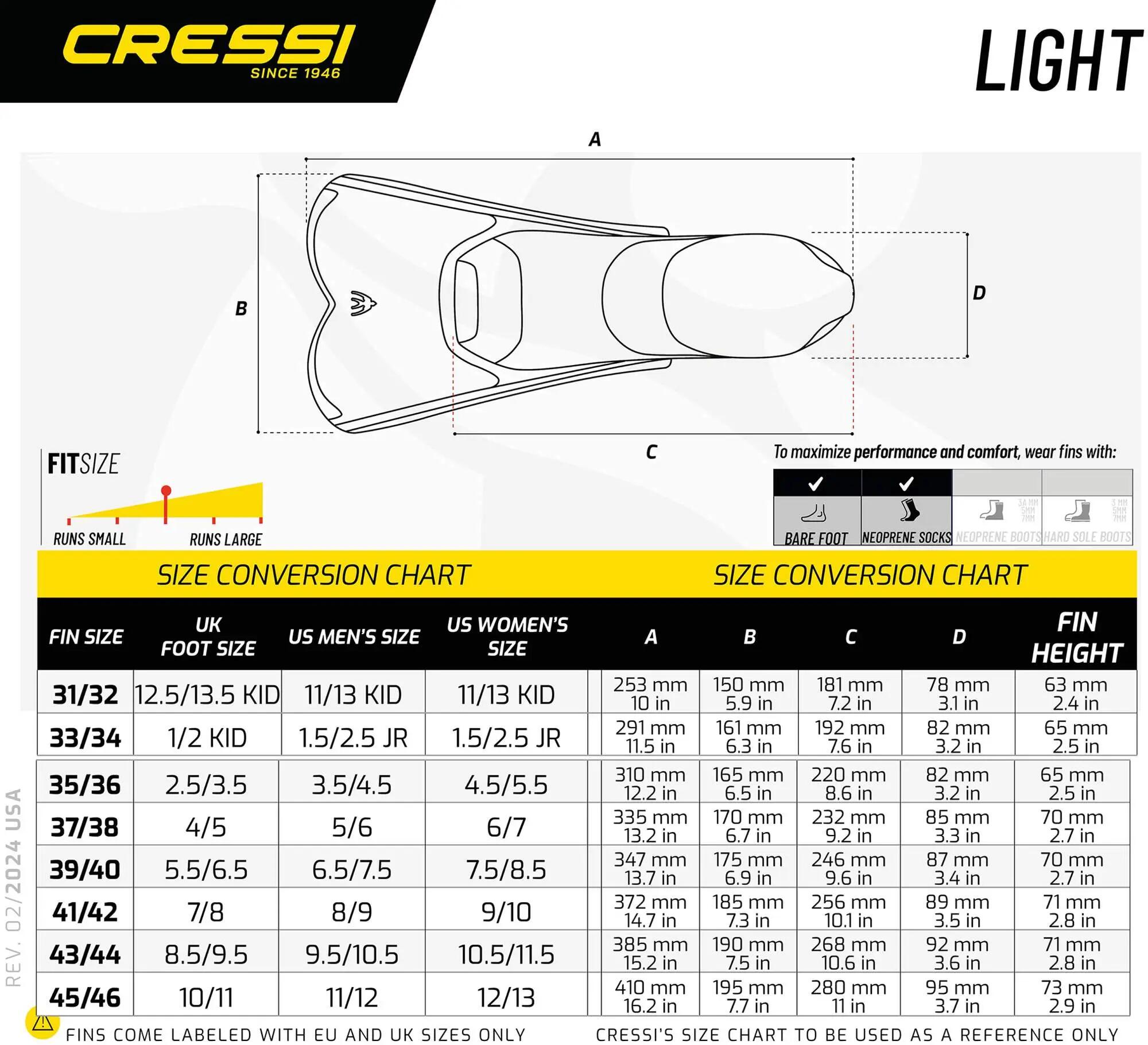 Palmes de natation Cressi Light 5/7