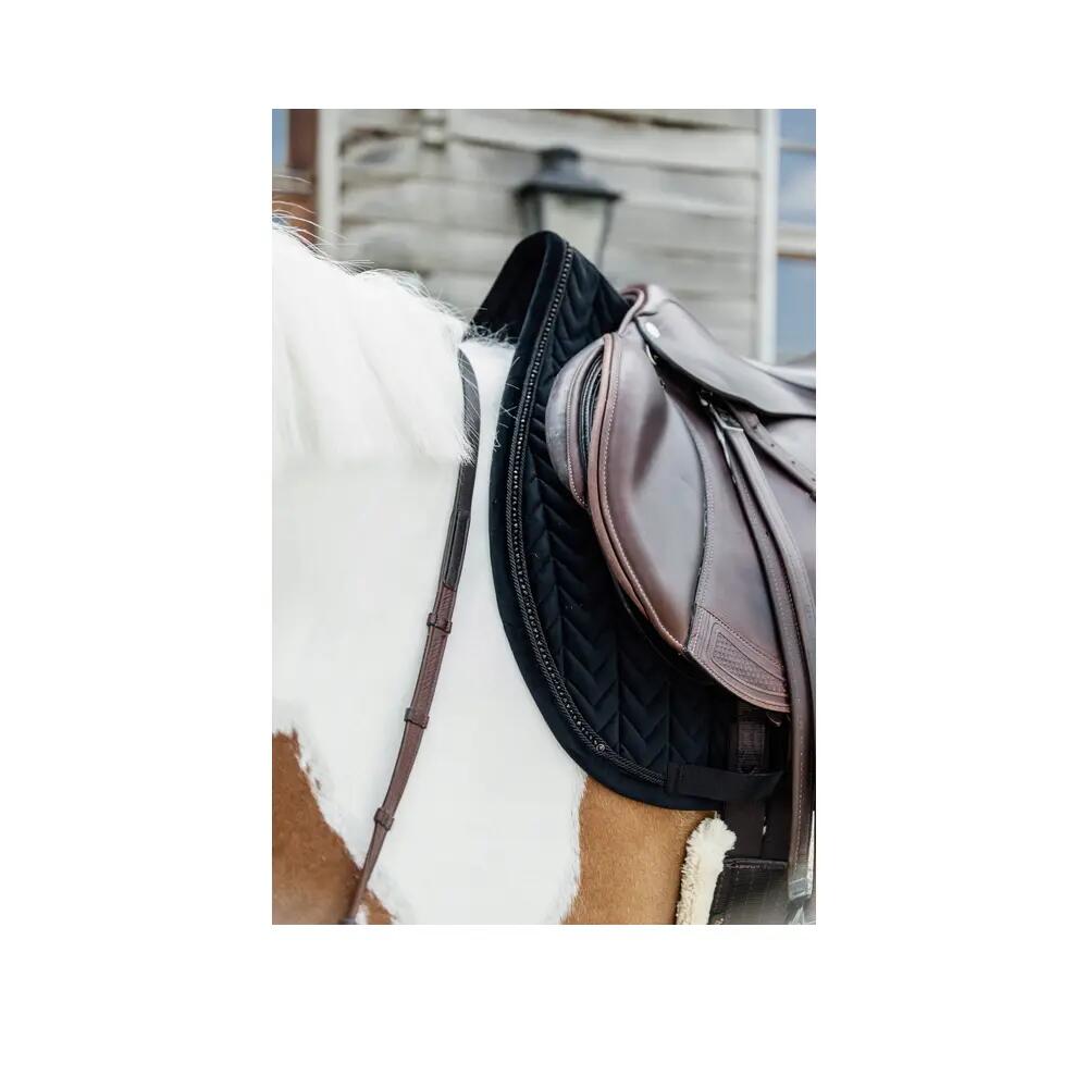 Saddle Pad velvet pearls jumping black 6/7