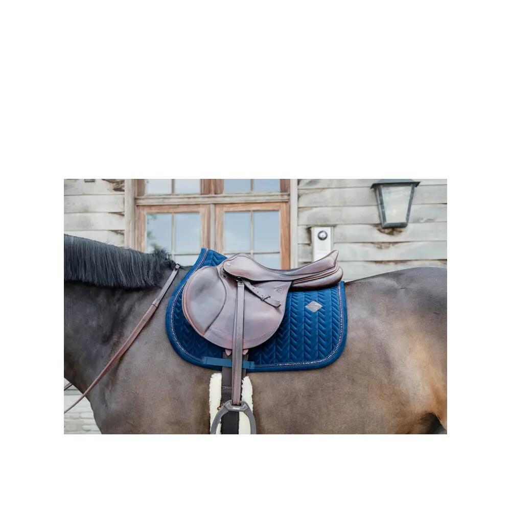 Saddle Pad velvet pearls jumping navy 8/8
