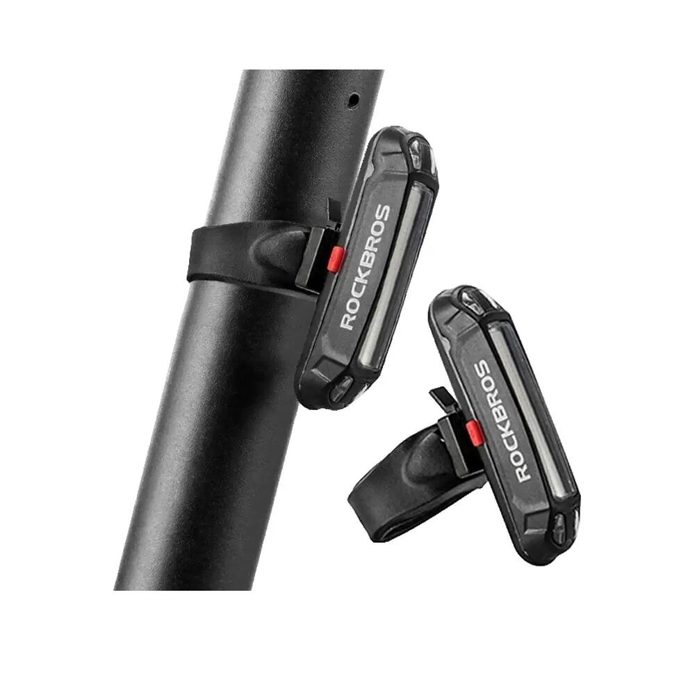 Lampe Vélo Arrière LED Rockbros 100lm USB IPX5 Noire avec Cable 9/10
