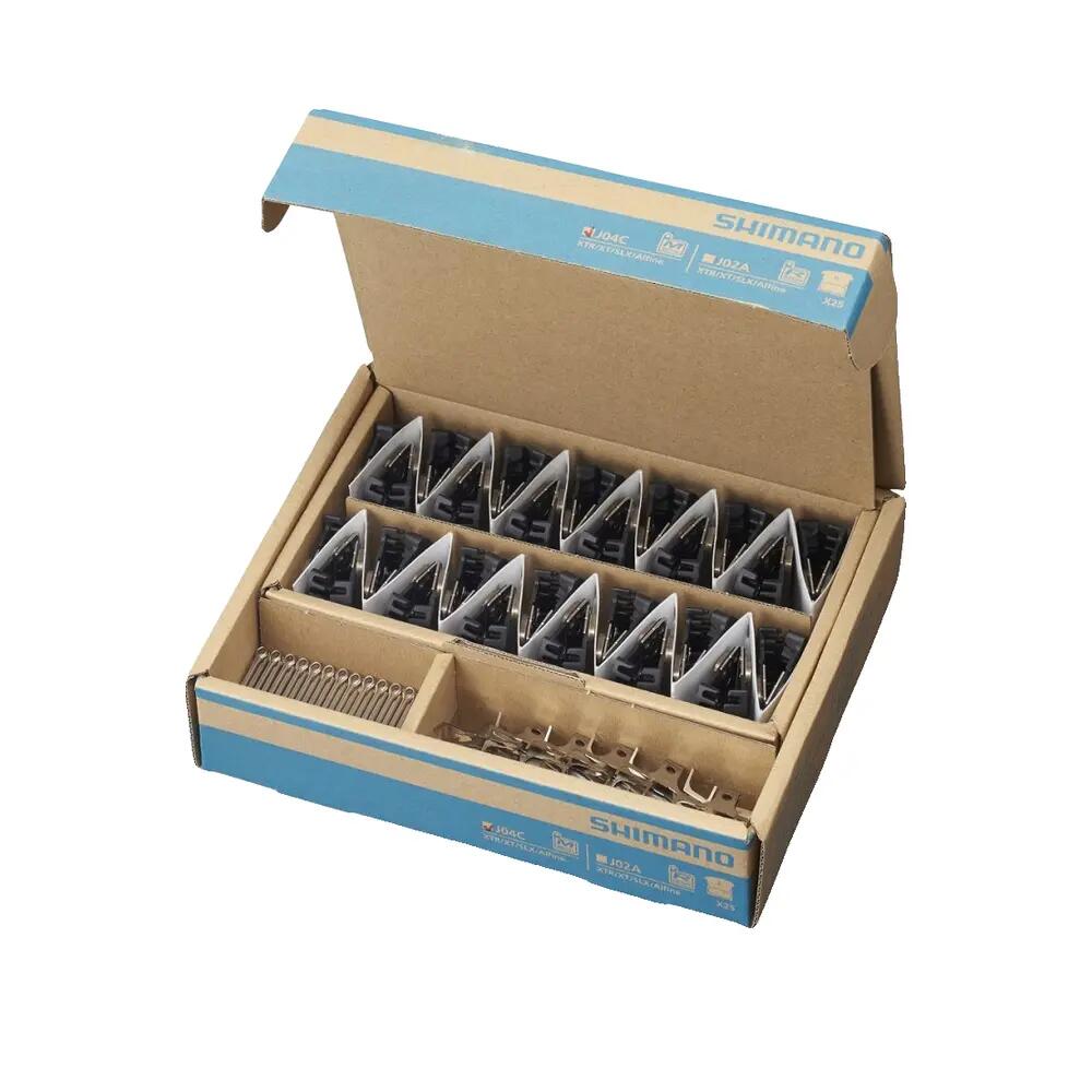 Zapatas metálicas de freno de bicicleta con aleta y muelle con chaveta Shimano J 2/2