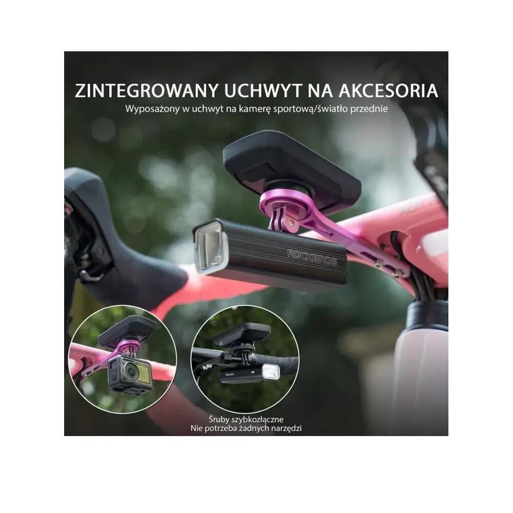 Podstawka pod licznik rowerowy ROCKBROS FK-307 Różowa 2/2