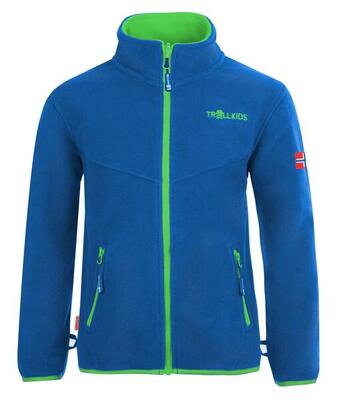 Kids fleece jacket oppdal xt ademend isolerend mosgroen/goudgeel/blauw
