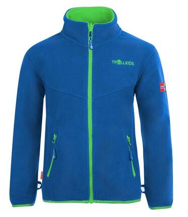Kids Fleece Jacket Oppdal XT Ademend Isolerend Marineblauw/Lichtgroen