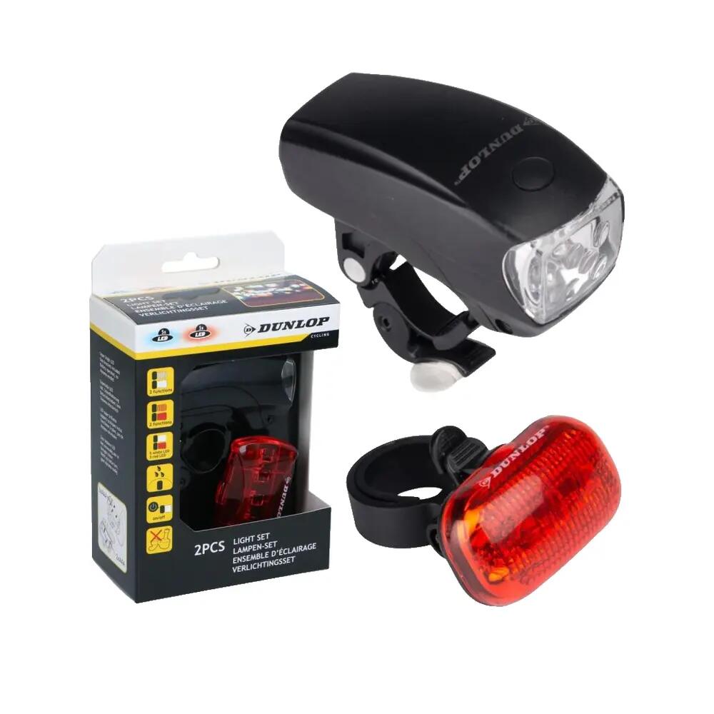 Zestaw lamp rowerowych LED Dunlop LED przód i tył 9/10