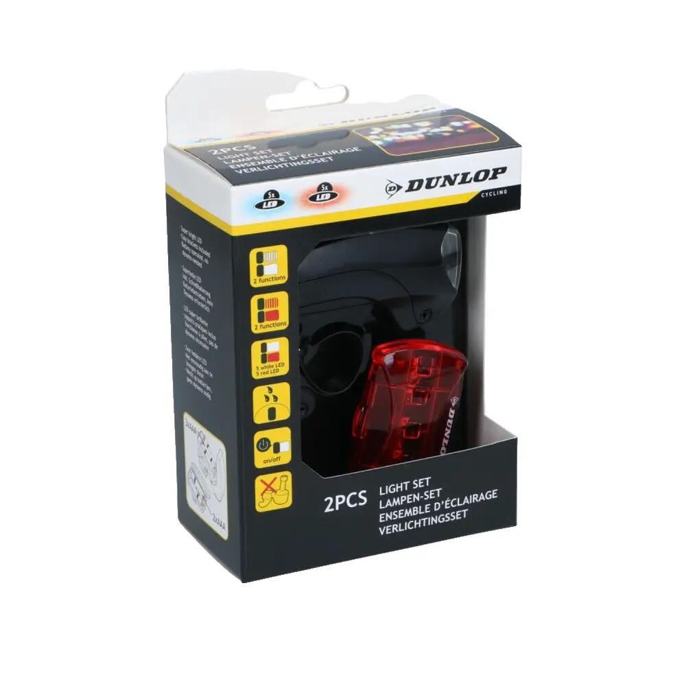 Zestaw lamp rowerowych LED Dunlop LED przód i tył 8/10