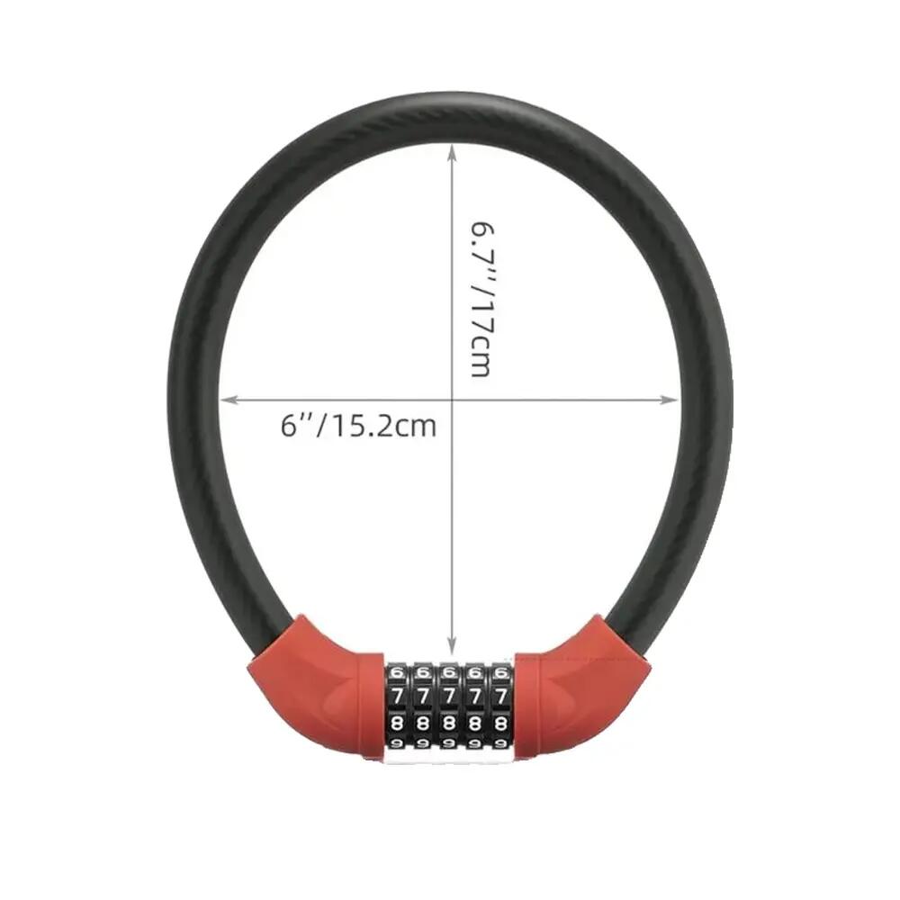 Lucchetto per bicicletta in cavo d’acciaio con combinazione 8/8