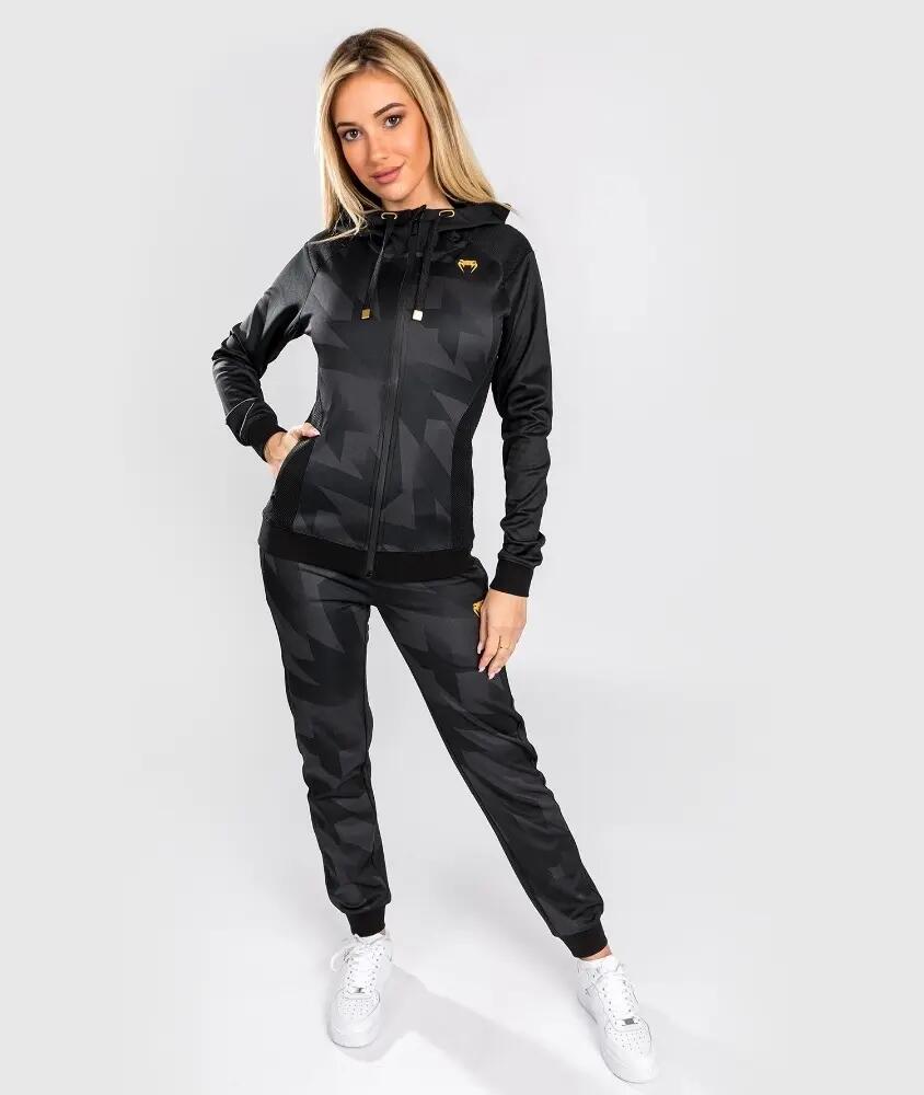 Felpa con cappuccio Venum Razor donna nero e oro leggera ed elasticizzata 8/10