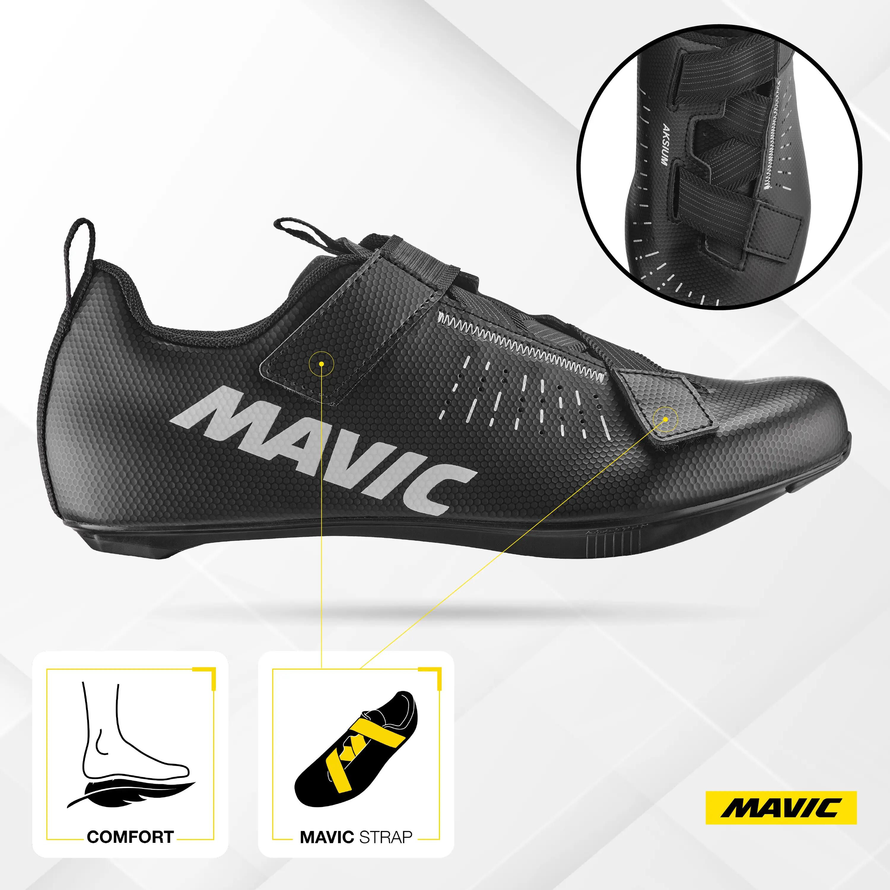 Chaussures vélo route homme AKSIUM STRAP scratch maintien confort respirantes 2/7