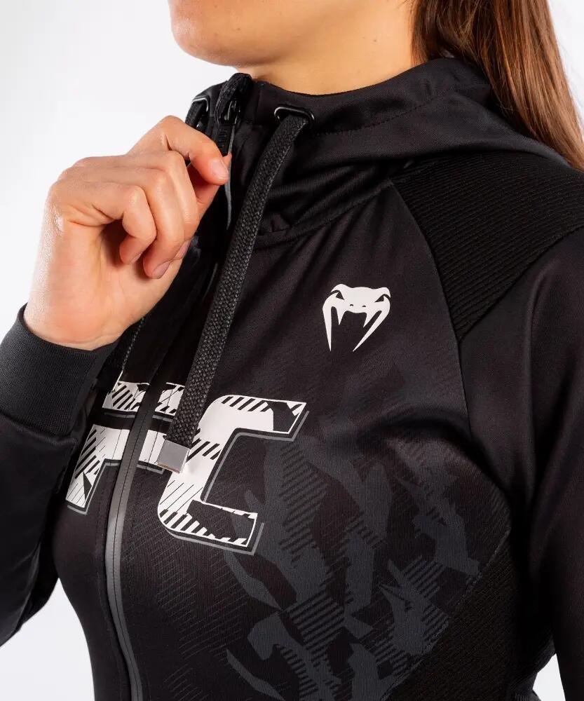 Felpa con zip UFC Venum Fight Week nera bimaterica 8/8