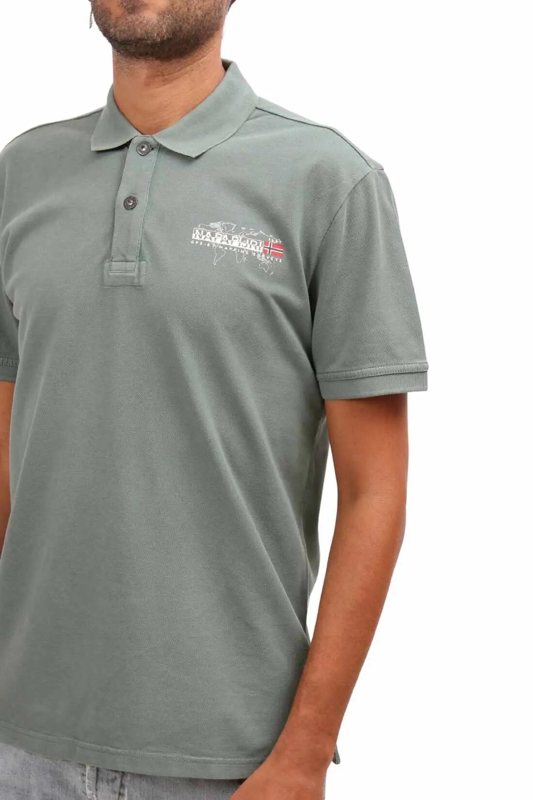 Polo - Sportswear - Homem - Corte regular, mangas curtas - Edil - Verde sálvia 4/4
