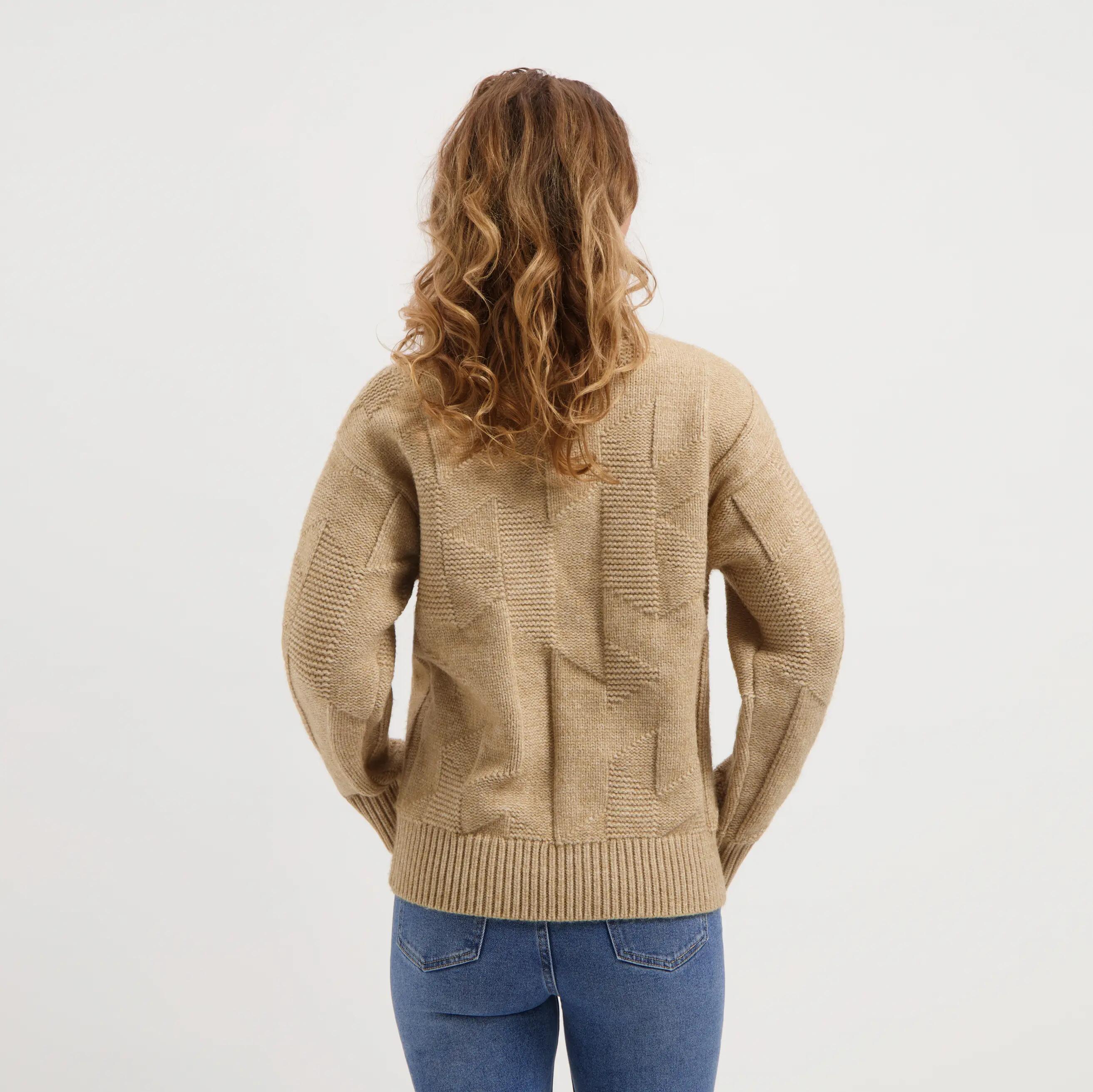 Tamar Femmes - Cardigan - Maille grossière - Sable 2/7