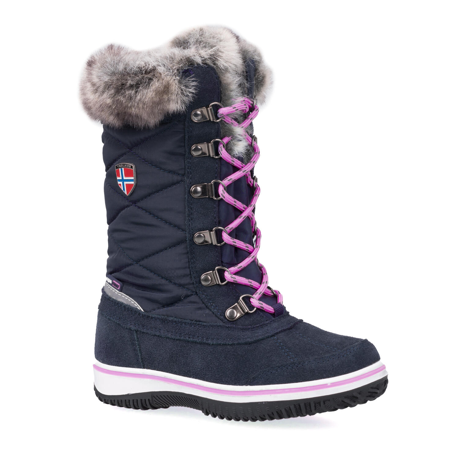 Girls Holmenkollen snow shoes navy blue / magenta