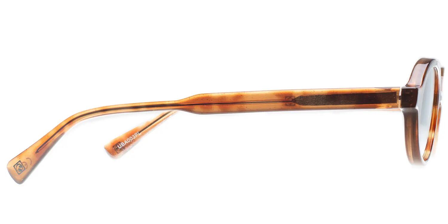 Lunettes de soleil Mundaka UBA écaille marron pailletée 3/4