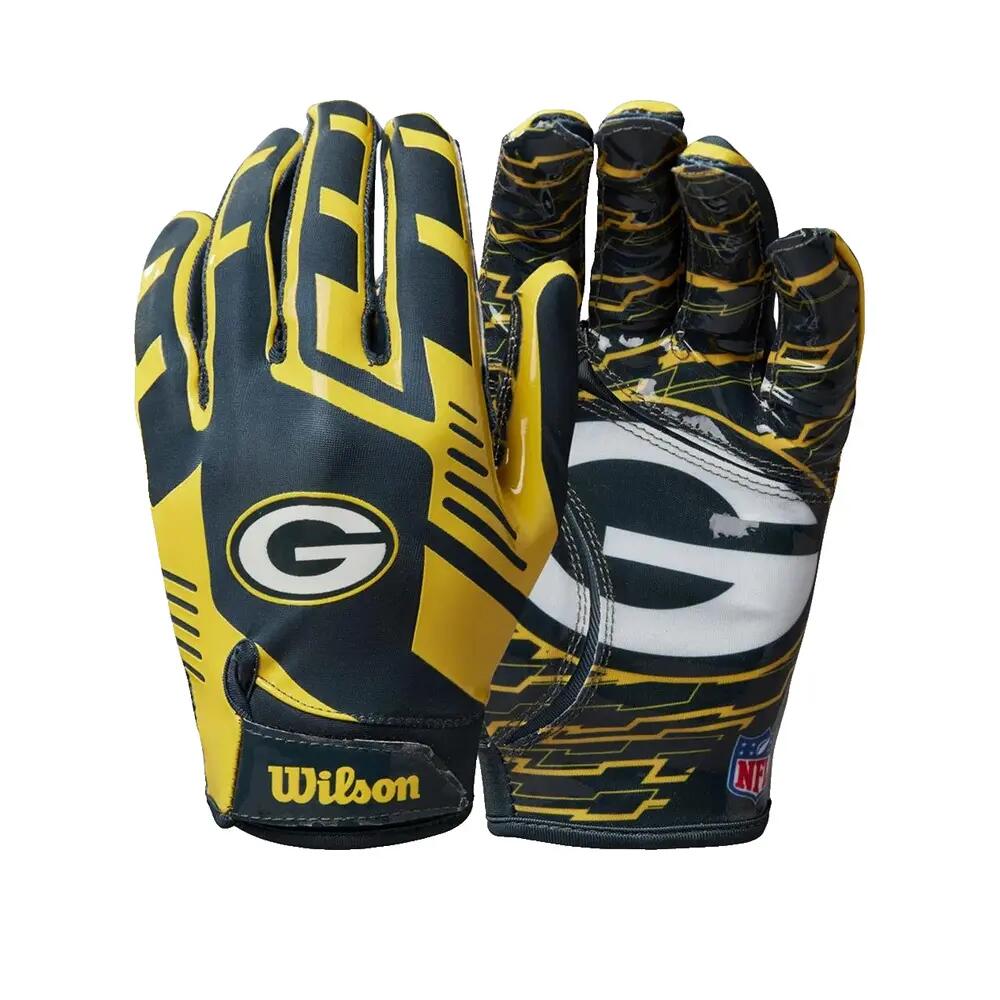 Gants de Football Américain Wilson NFL Greenbay Packers Stretch Fit receveur 3/3