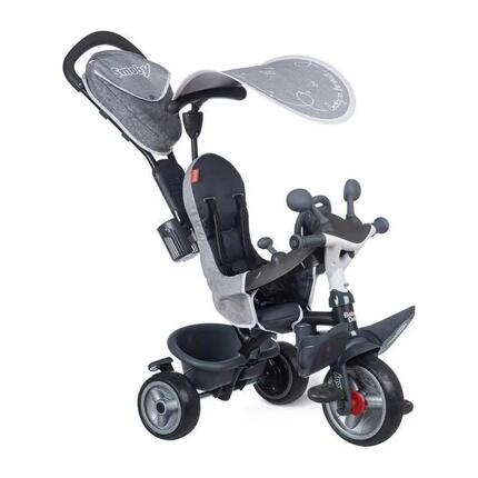 Tricycle 3-en-1 SMOBY Baby Driver Plus gris pare-soleil