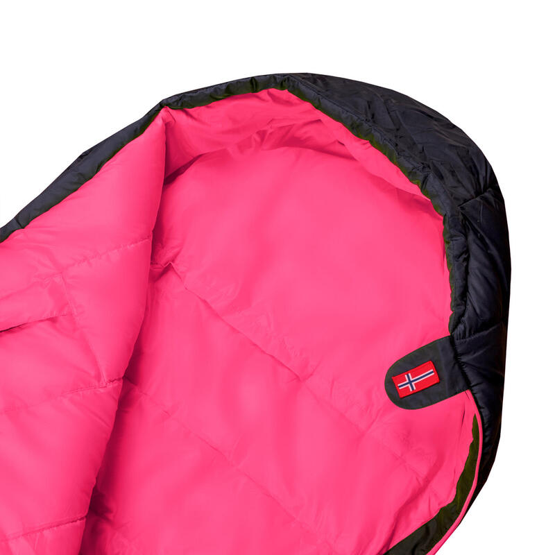 Sac de couchage pour enfants Fjell II bleu marine/magenta