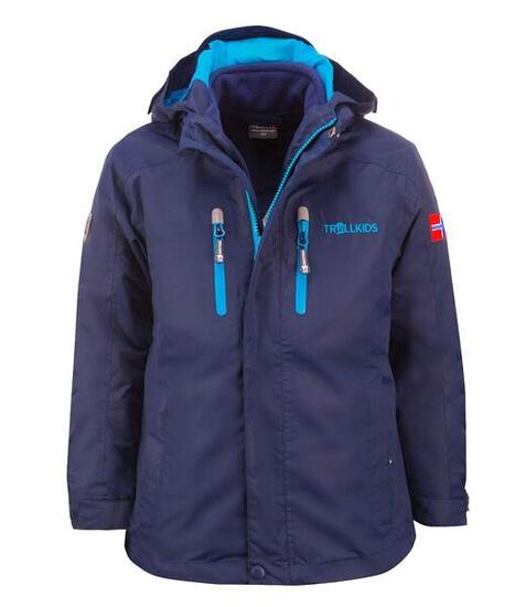 Kinder 3-in-1-Funktionsjacke Myrdal PRO Pfeffergrün/Marineblau
