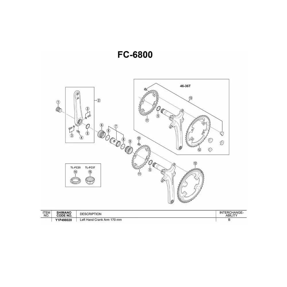 Manovella sinistra Shimano FC-6800 2/2