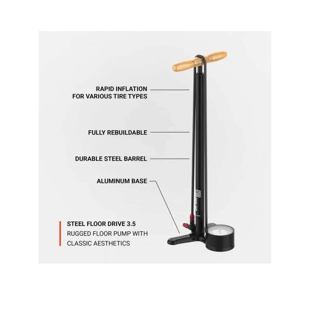 Lezyne Steel HP Floor Drive Matt Black 63,5 cm 6/10