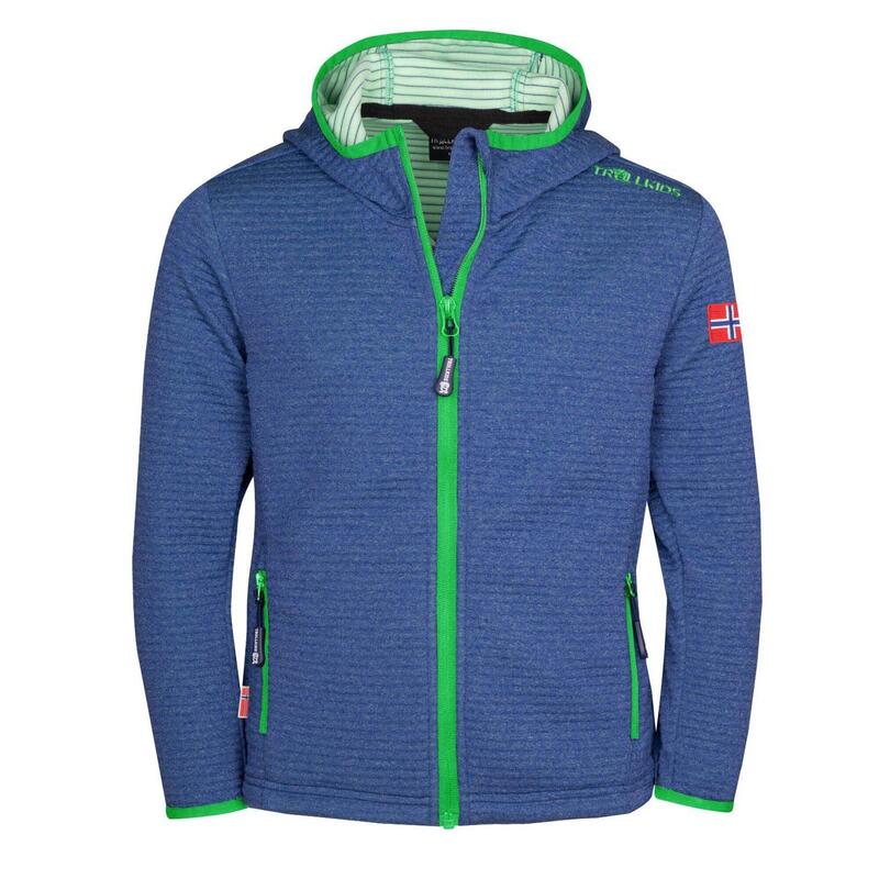 Kinder Fleece Jacke Sogndal Marineblau / Grün