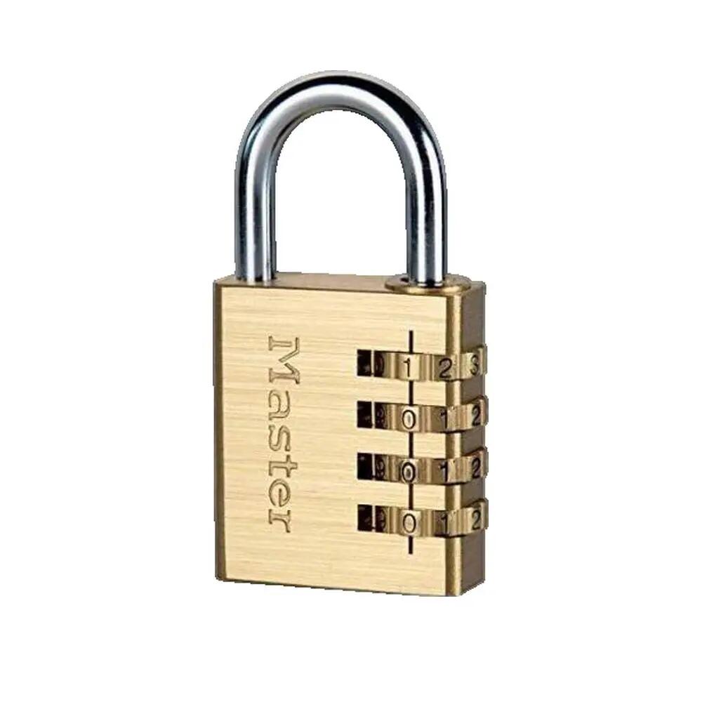 604EURD 4-Zahlen Zahlenschloss mit Aluminiumkörper mit Messing-Finish 2/3