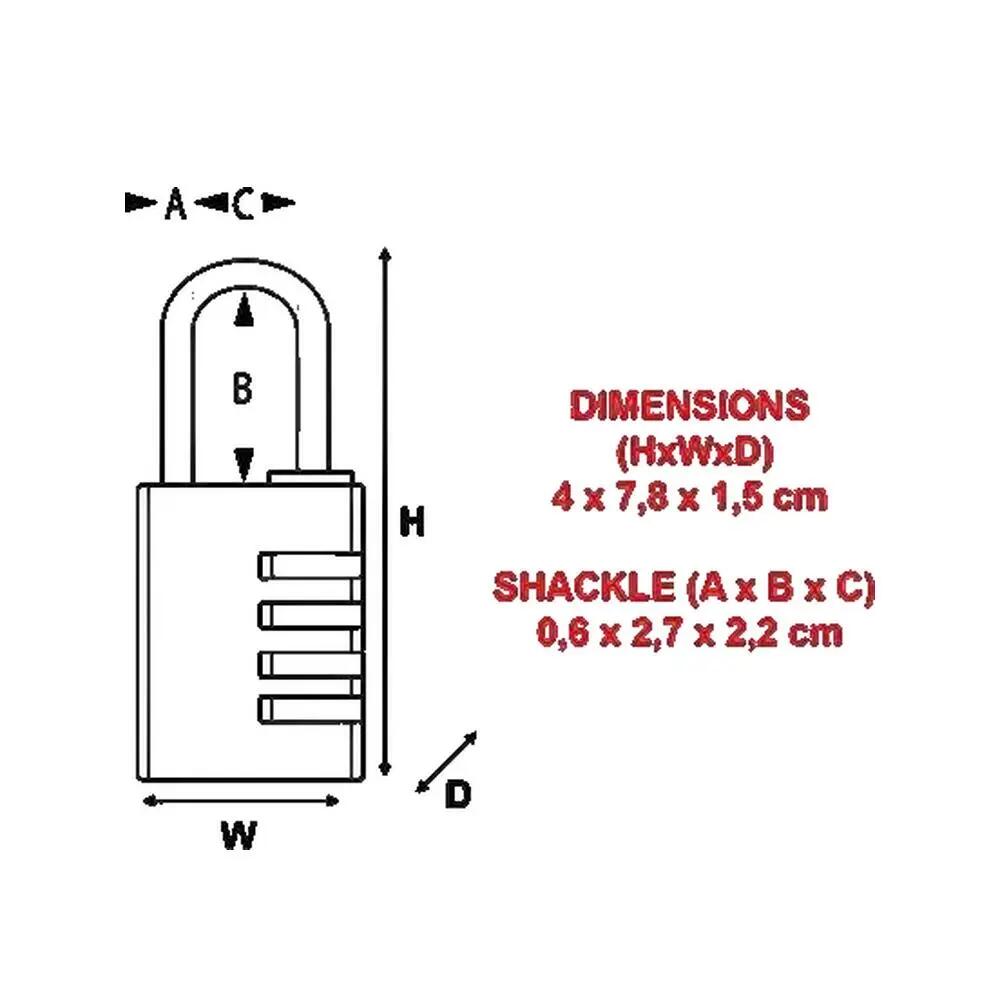 Aluminium combinatieslot, 40x78x15 mm 3/3