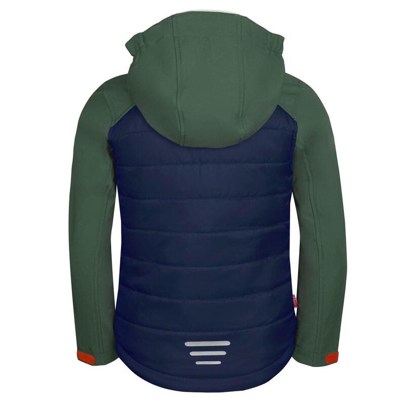 Veste hybride Softshell pour enfants Lysefjord vert forêt/bleu marine