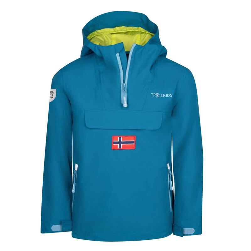 Parka à enfiler enfant Bergen vert pétrole/citron vert