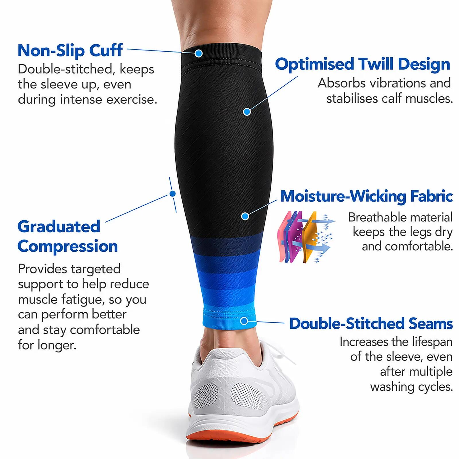Manchons de compression pour mollets pour périostites tibiales (paire, L-XL) 9/10