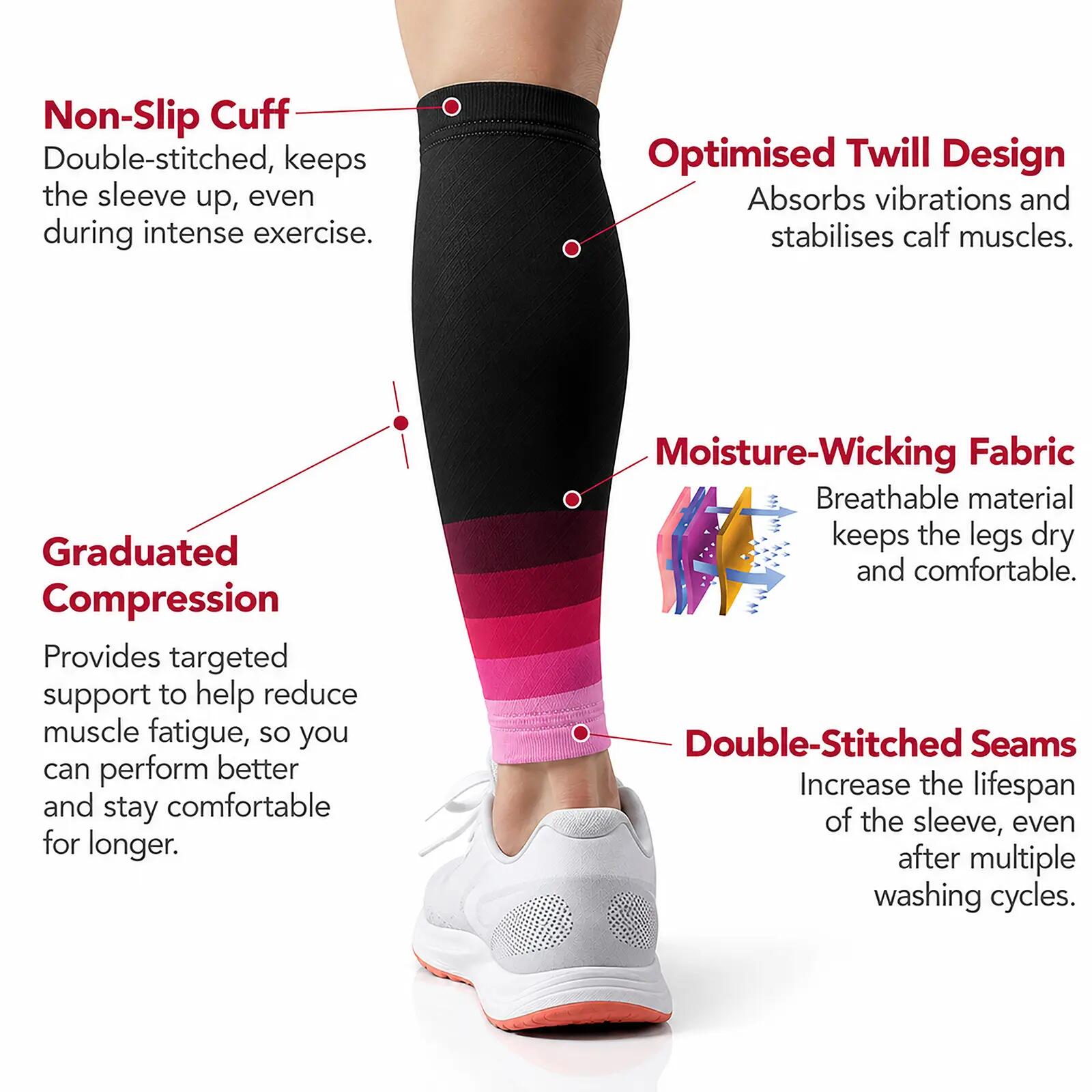 Kompressions Wadenbandage für Laufen, Wadenkompression, Wadenstulpen Sport 12/13