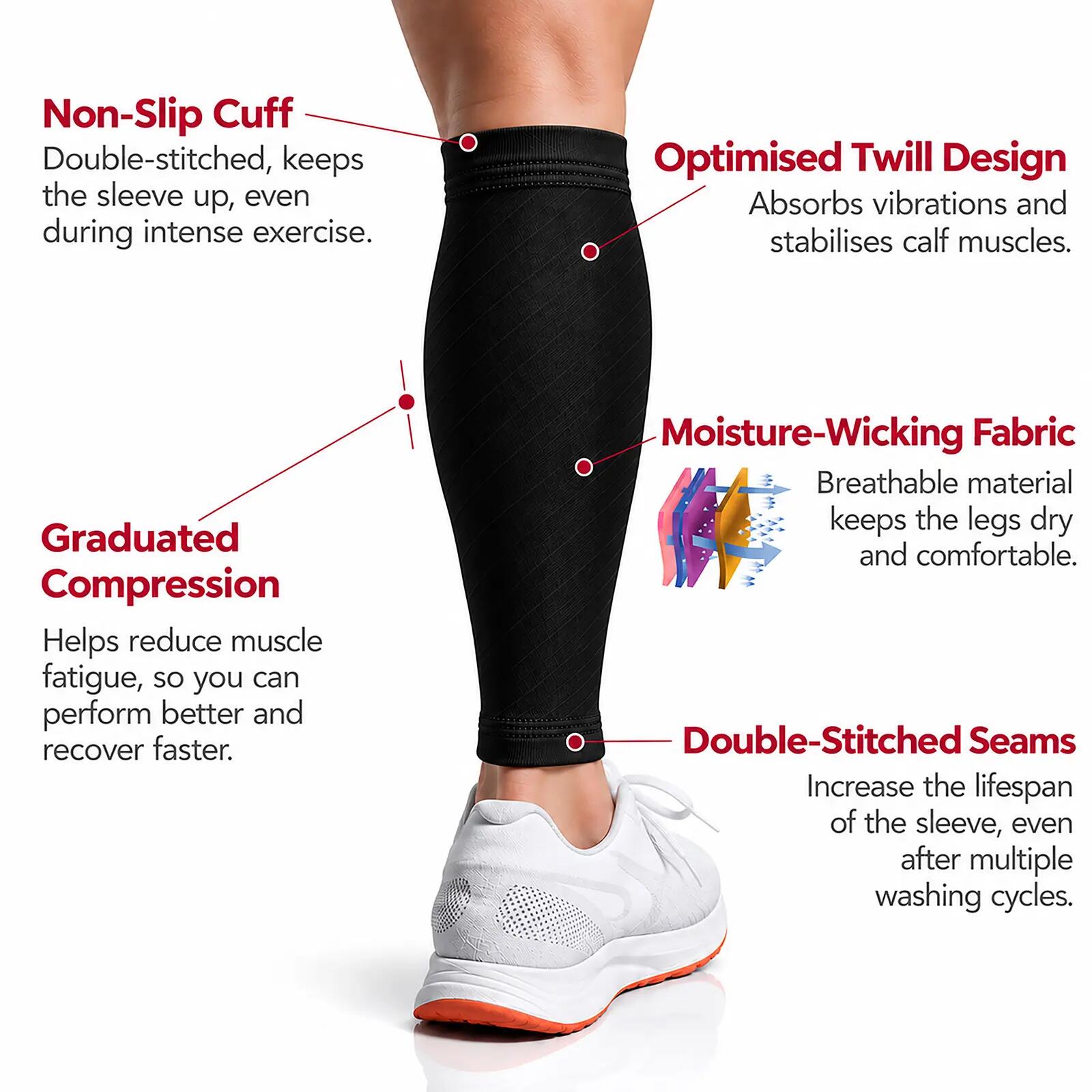 Manchons de Compression pour Mollets Running et Périostite Tibiale (Paire) 8/10