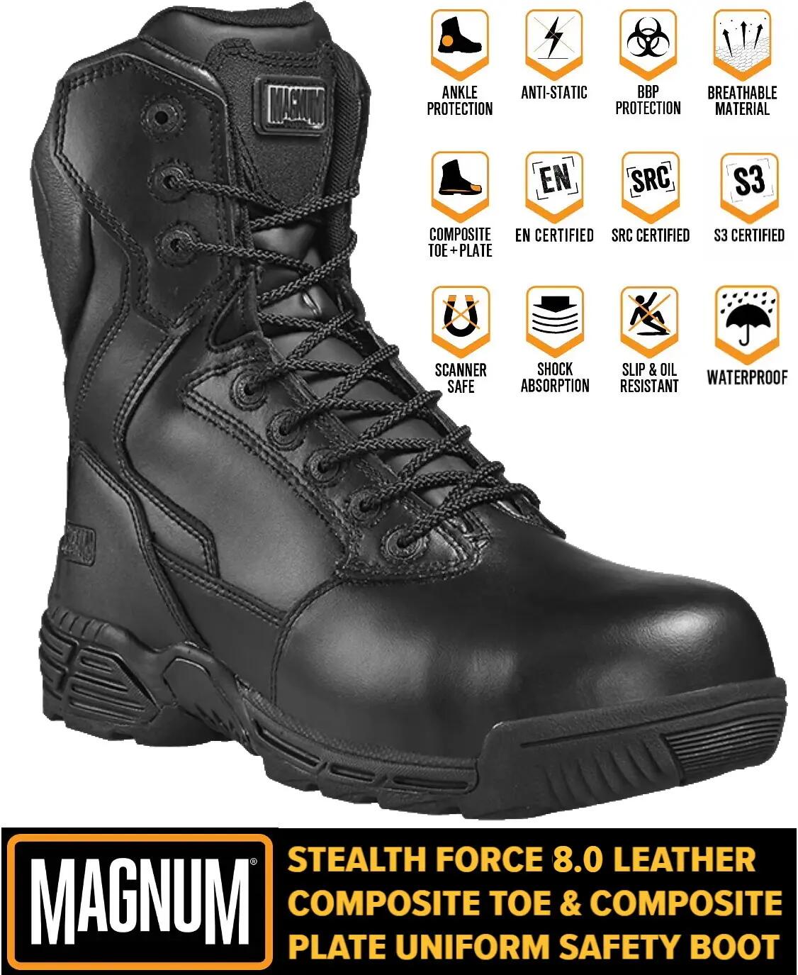 MAGNUM Chaussures de securite homme - Stealth Force 8.0 Cuir Ct Cp  - Noir 5/7