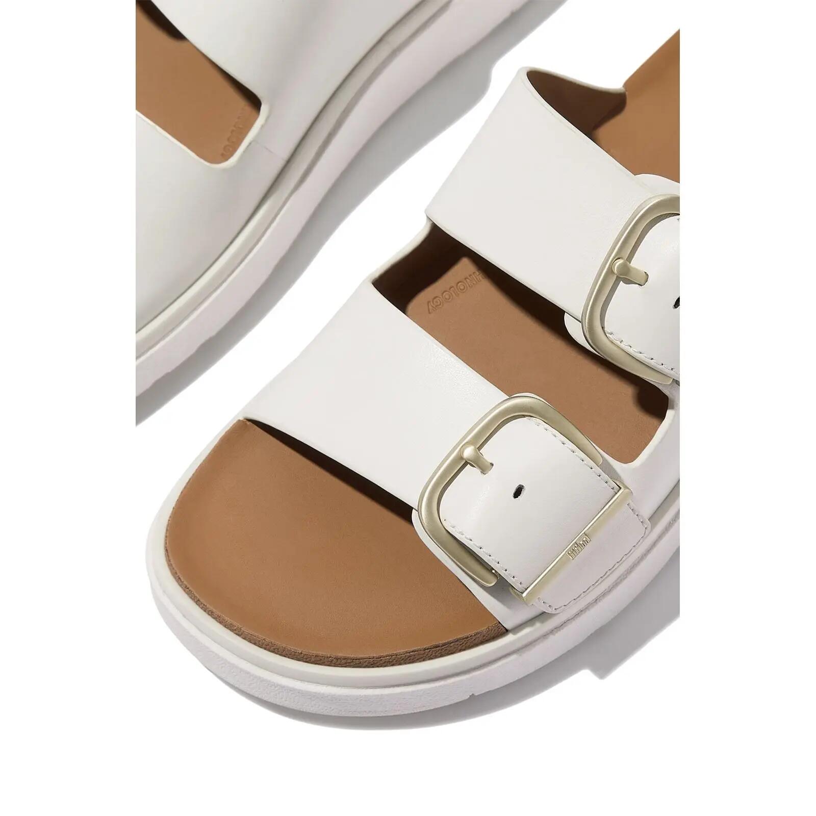 FitFlop Gen-FF Buckle Two-Bar Leather Slides  URBAN WIT 38 5/7
