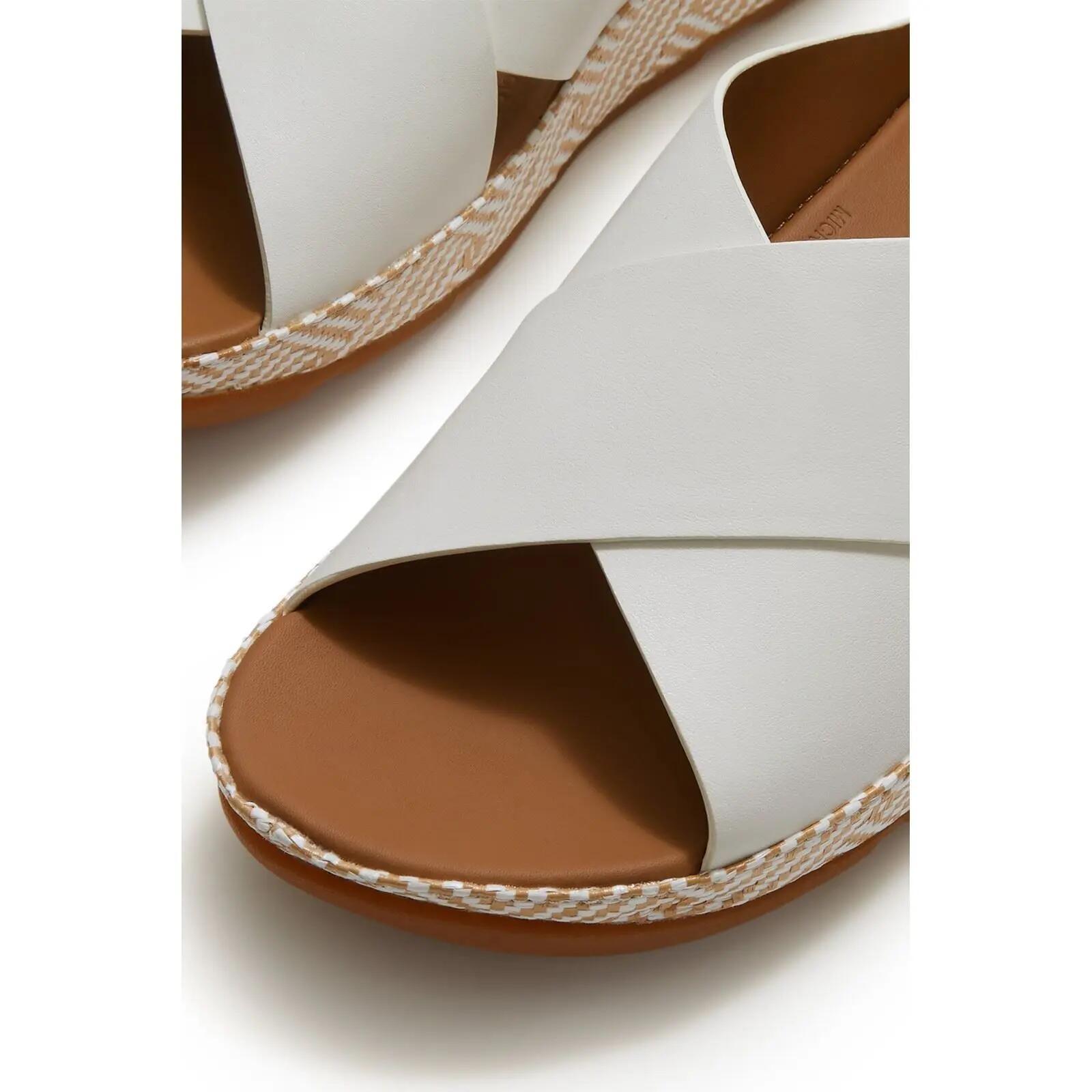FitFlop Lulu Lux Graphic-Weave Leather Cross Slides  URBAN WIT 42 5/7