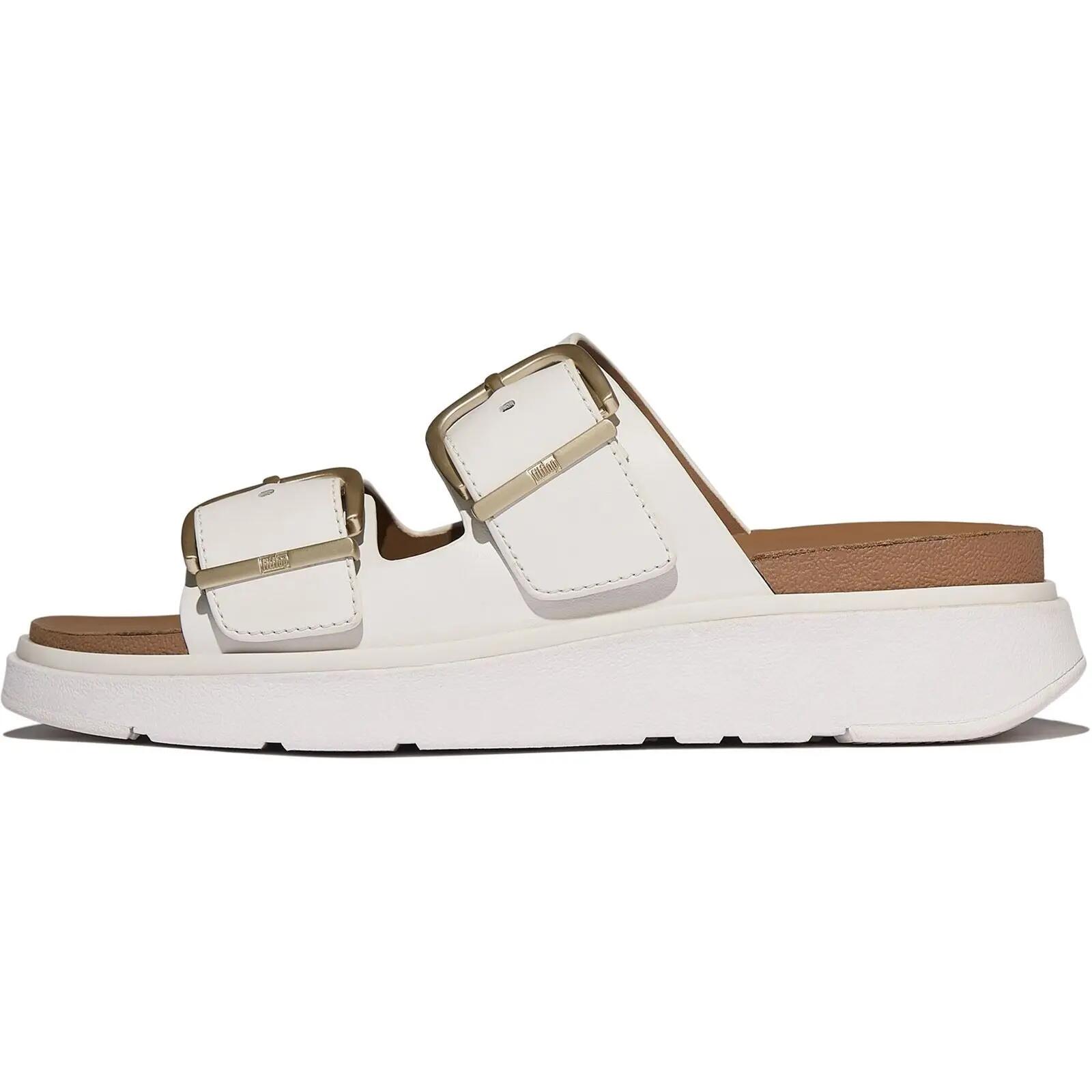 FitFlop Gen-FF Buckle Two-Bar Leather Slides  URBAN WIT 38 4/7