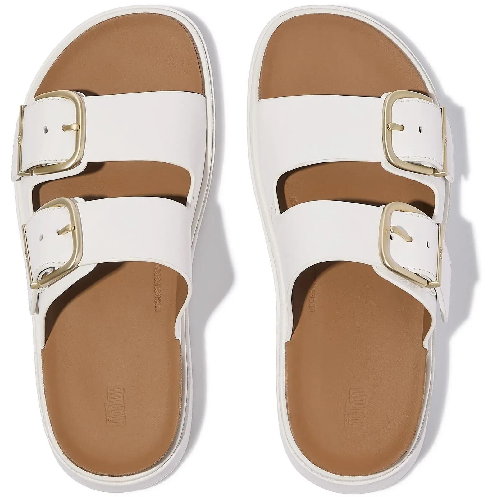 FitFlop Gen-FF Buckle Two-Bar Leather Slides  URBAN WIT 38 3/7