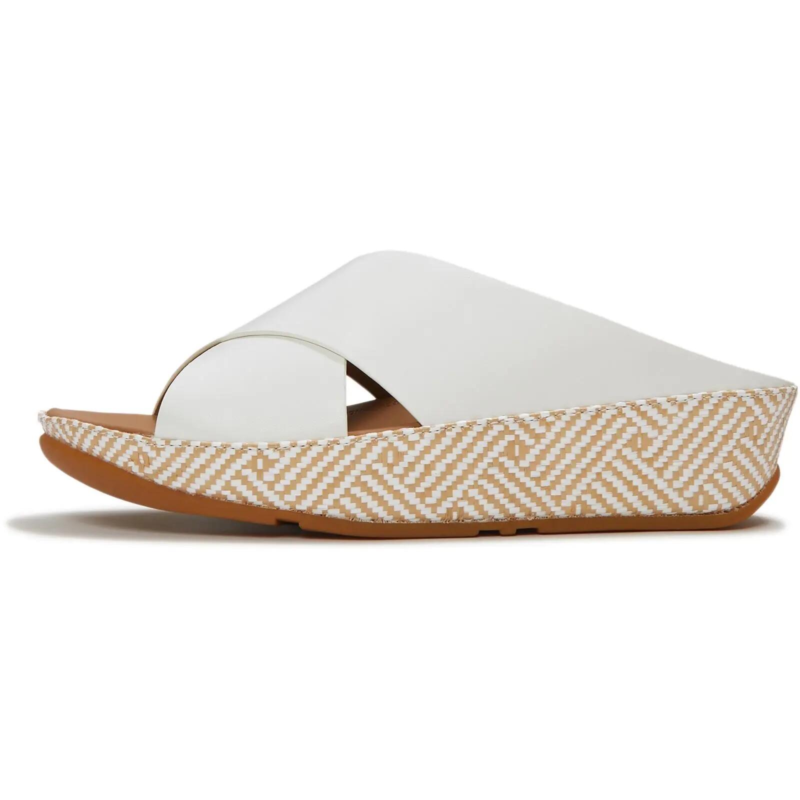 FitFlop Lulu Lux Graphic-Weave Leather Cross Slides  URBAN WIT 42 4/7