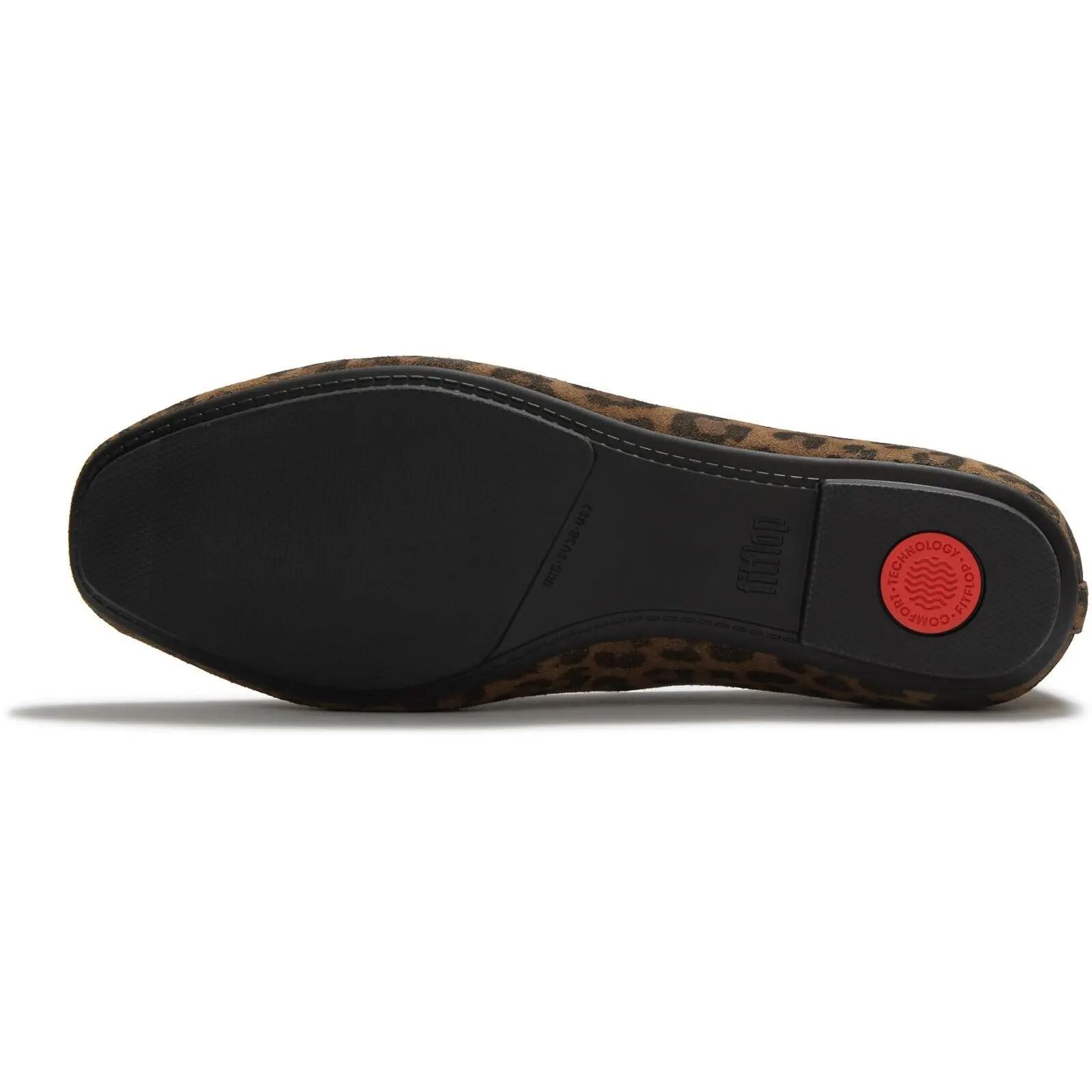 Delicato Suede Leopard Ballerinas 2/7