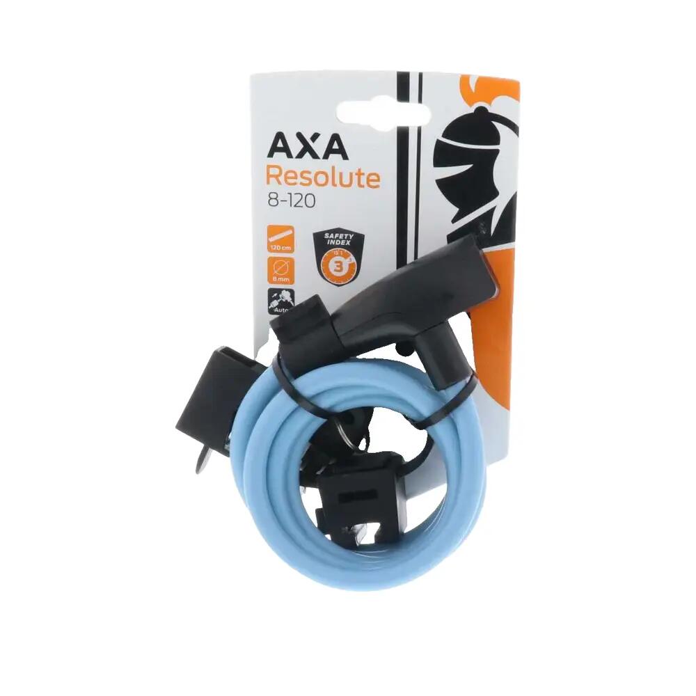 Antivol à câble spiralé AXA Resolute 8-120 Bleu glacier pour vélos d'enfants 5/5