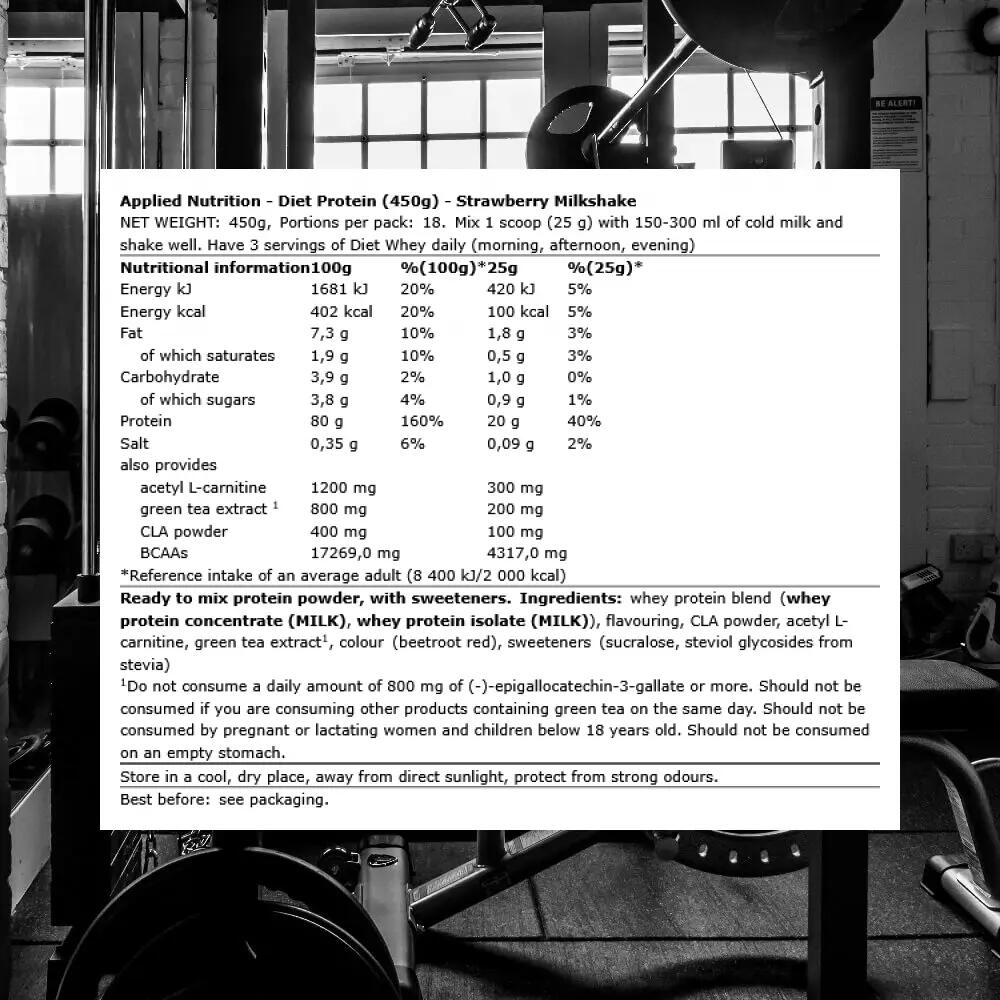 Applied Nutrition Diet Protein (450g) Strawberry Milkshake - Proteine 3/3
