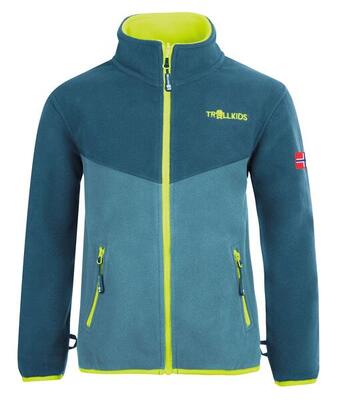 Kids fleece jacket oppdal xt ademend isolerend petrolblauw/dolfijnblauw