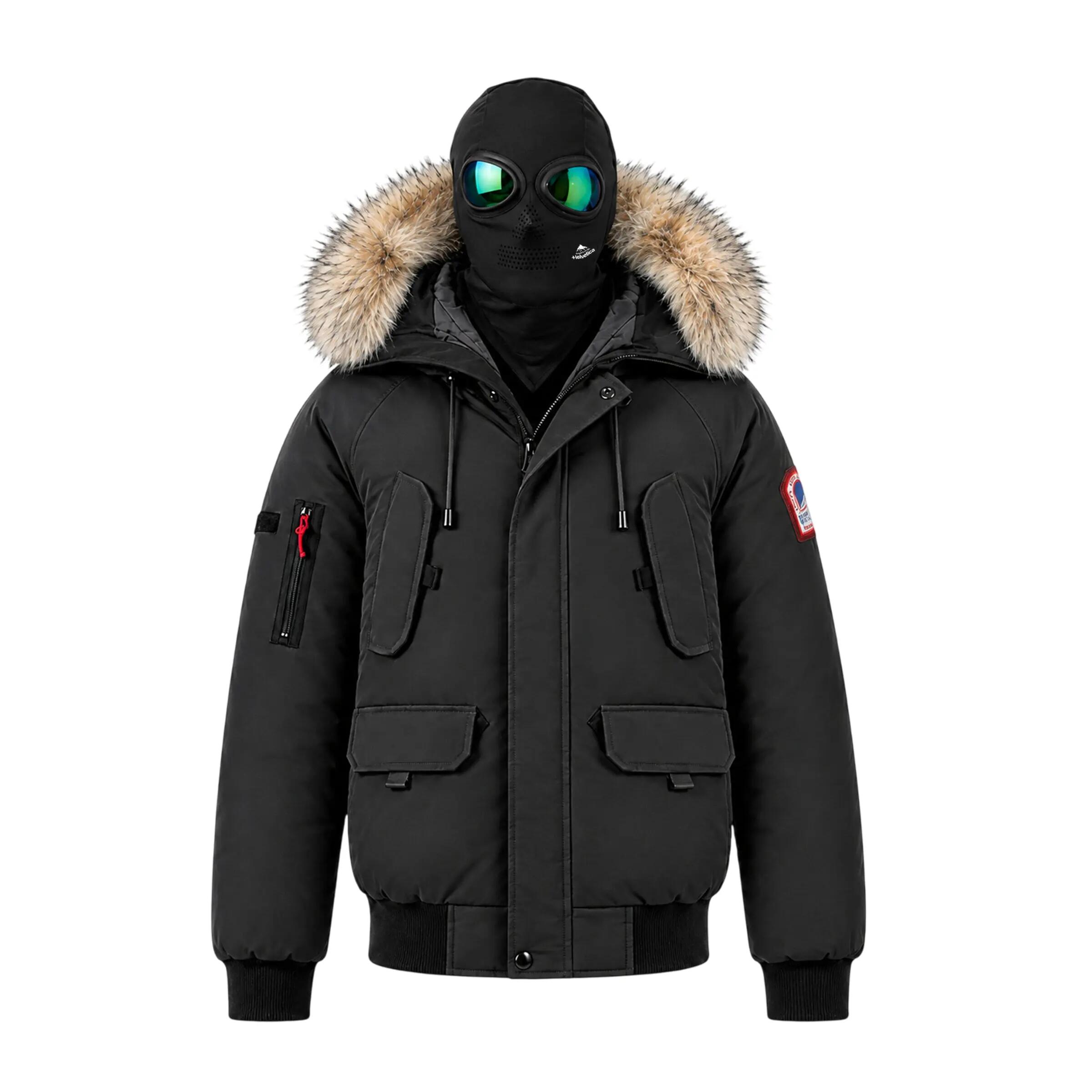 Parka Hombre Helvetica WILSON con Capucha de Pelo Desmontable y Gafas Integradas 3/7