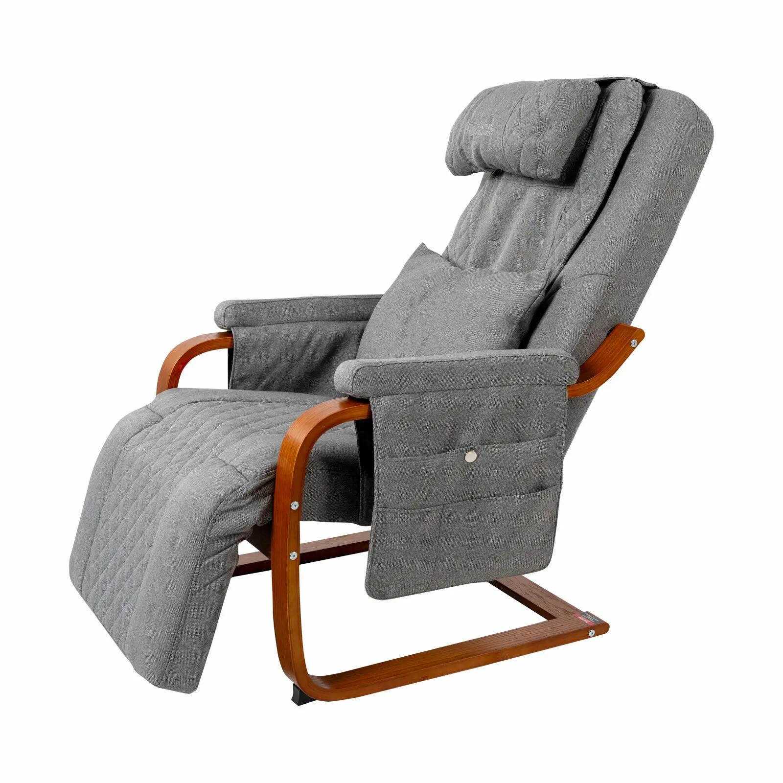 Wellness Massagestoel Hout grijs 4/4