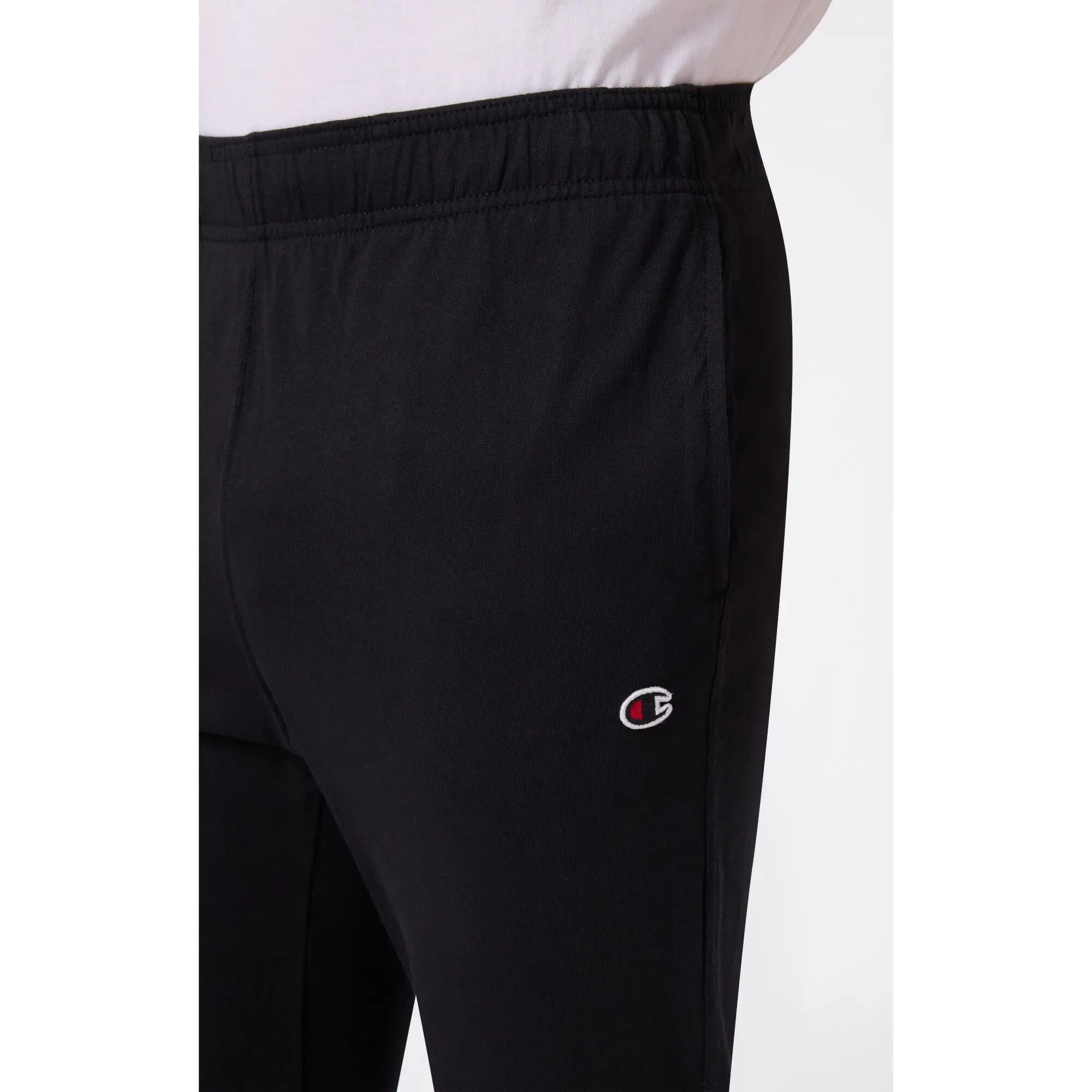 Pantaloni Uomo Champion Slim Fit Icons in Cotone Pro Jersey Melange Nero M 5/5