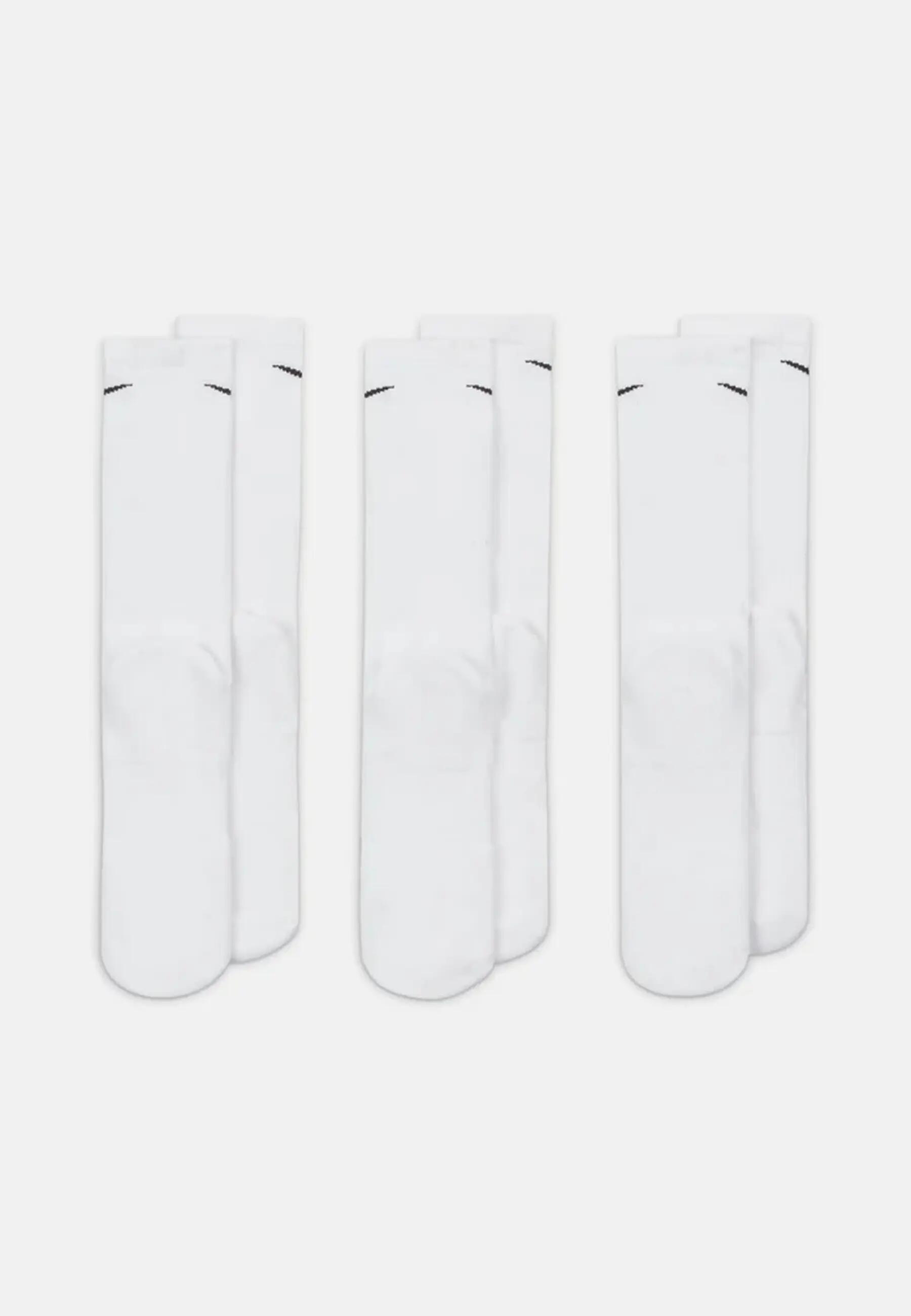 Unisex Adult Everyday Cushioned Crew Socks (Pack of 3) (White) 7/8
