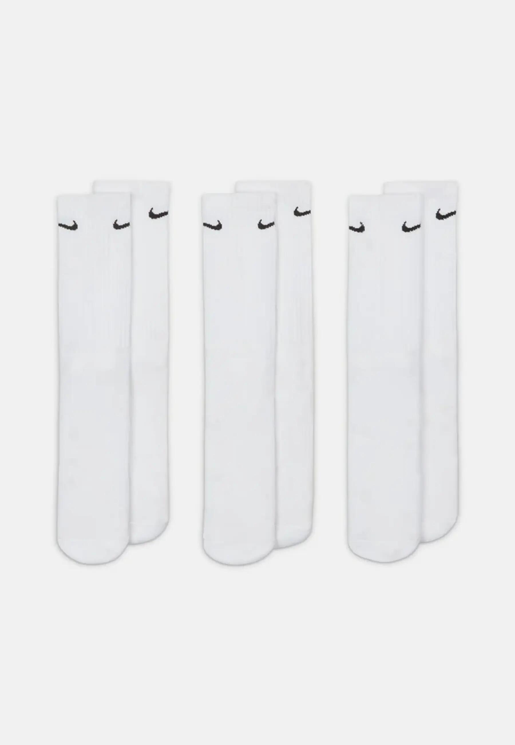 Unisex Adult Everyday Cushioned Crew Socks (Pack of 3) (White) 6/8