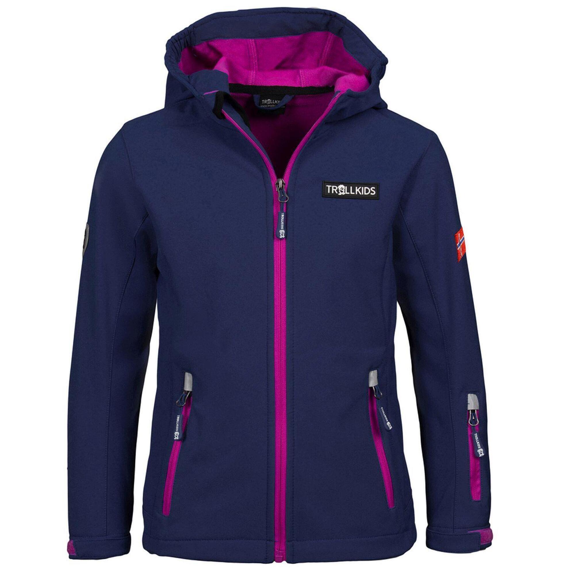 TROLLKIDS Kinder Softshelljacke Oslofjord Marineblau/Magenta